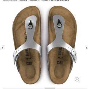 Birkenstock Silver Gizeh Sandal Size 9(39)